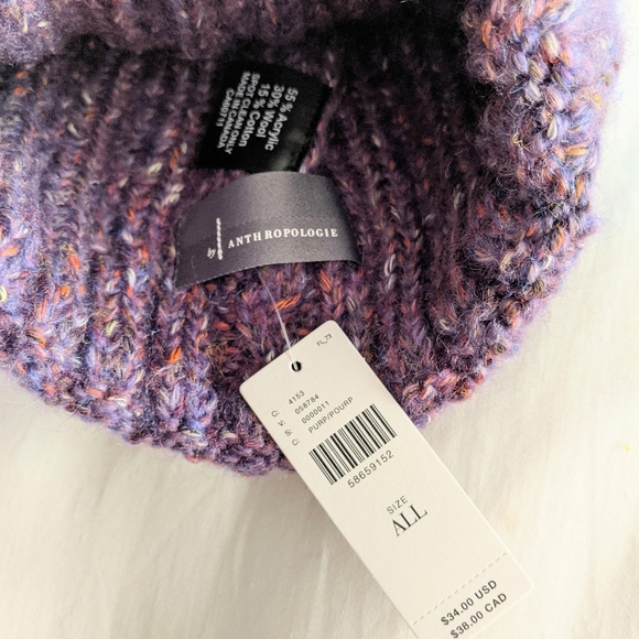 NWT Anthropologie Pom Beanie + 2 poms - Picture 7 of 8
